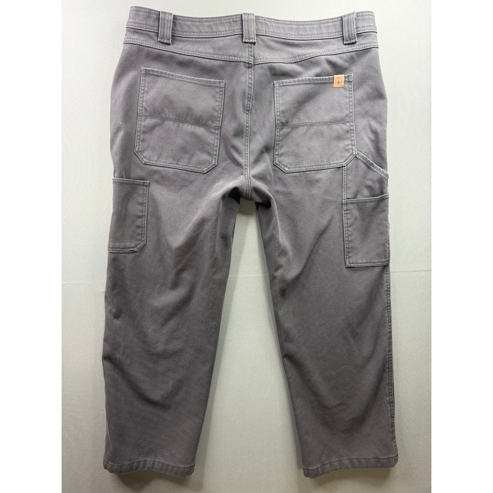Coleman Utility Pants Mens Gray Flannel Lined Canvas Carpenter 40x30